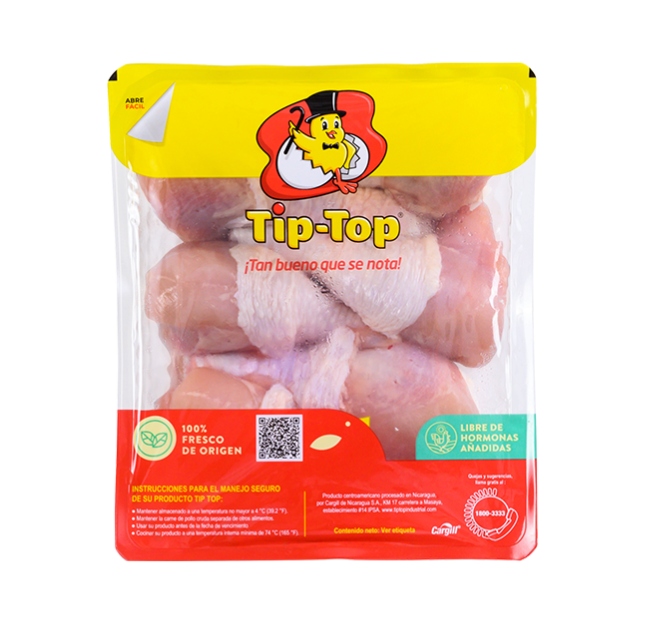 Pierna de pollo en bandeja